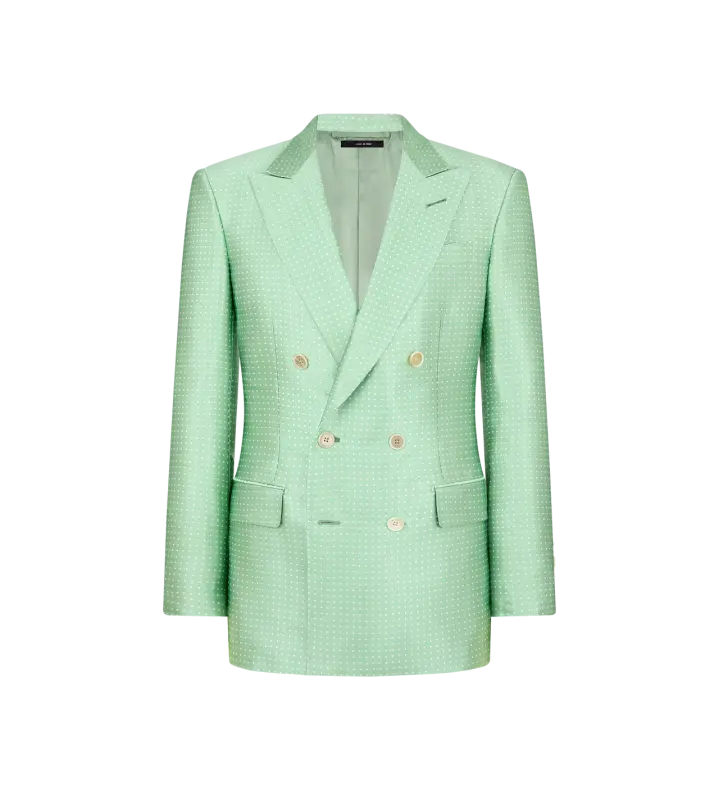 DUCHESSE POLKA DOT JAQUARD JACKET AQUAMARINE online